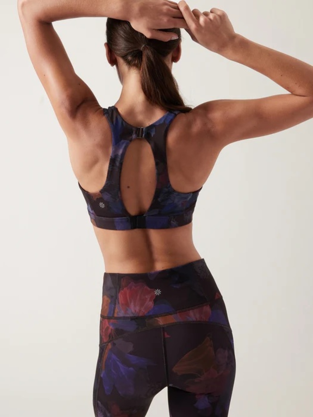 Athleta Ultimate Ease Sports Bra in Night Boom Black Small
